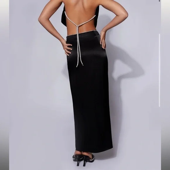 NWT Diamante Rope Maxi Skirt - Black SIZE SMALL - Picture 2 of 5